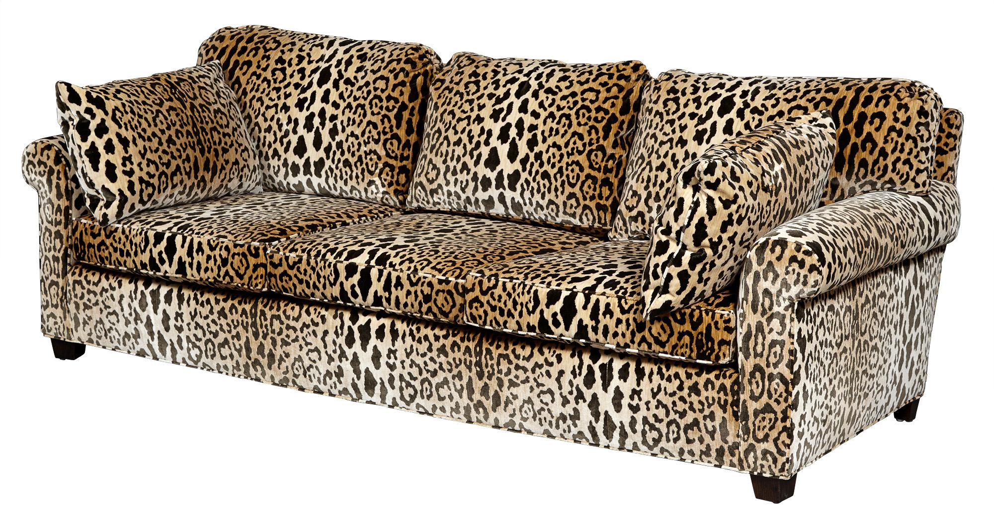 cheetah print leather sofa