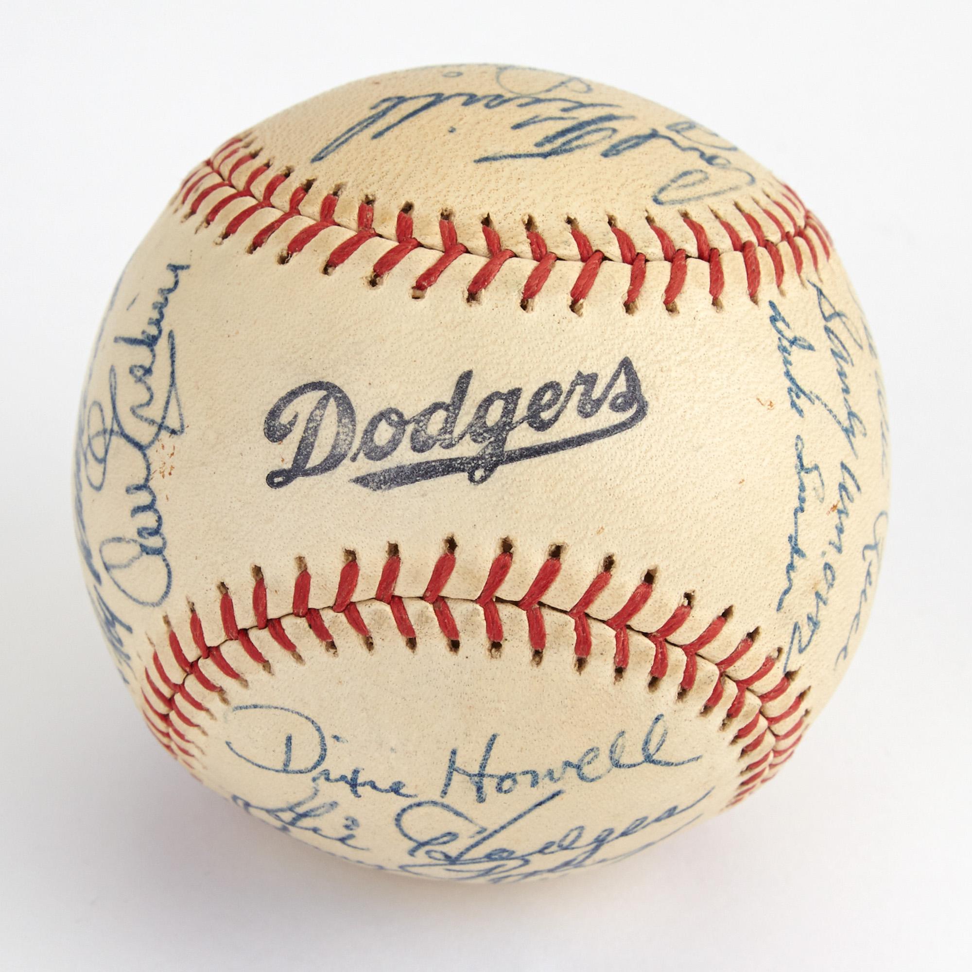 1955 Brooklyn Dodgers W.S. Champs Team Signed Baseball Jackie Robinson JSA  COA