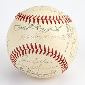 1947 Brooklyn Dodgers Team Signed Baseball With Jackie Robinson, Lot  #81611