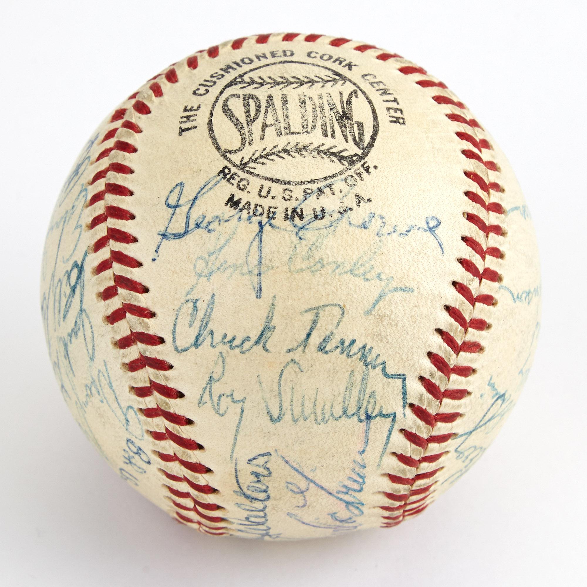 Sold at Auction: A Hank Aaron Signed 1957 Milwaukee Braves
